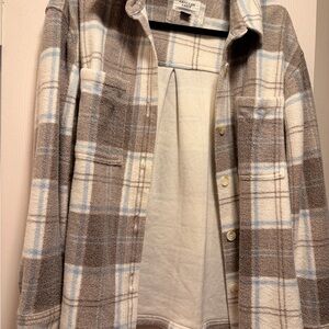 American Eagle Outfitters Brown Plaid Utility Jacket